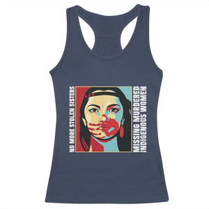 MMIW Awareness Support Racerback Tank Top Voices For Stolen Sisters Native American TS12 Navy Print Your Wear