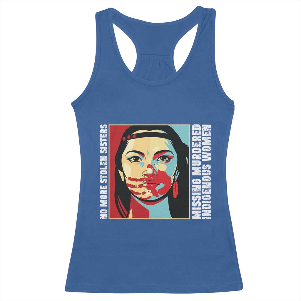 MMIW Awareness Support Racerback Tank Top Voices For Stolen Sisters Native American TS12 Royal Blue Print Your Wear