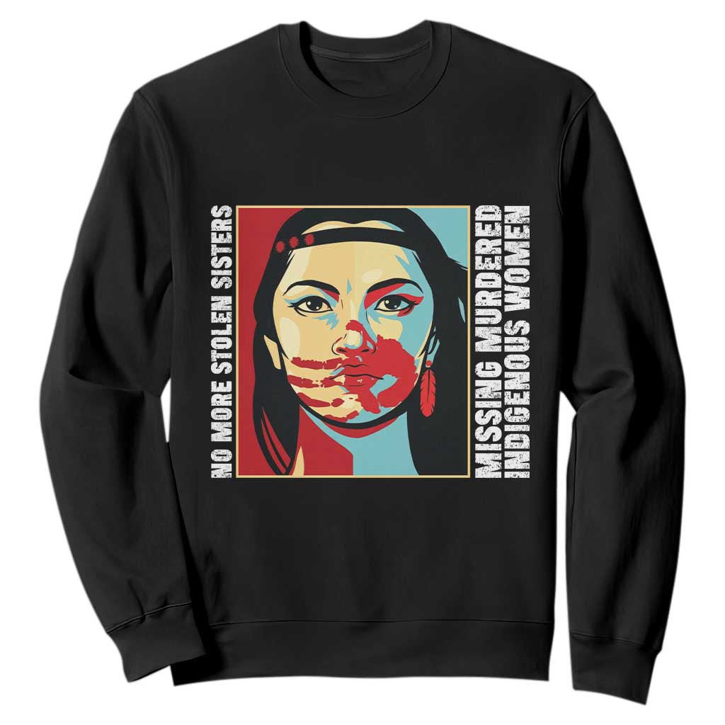 MMIW Awareness Support Sweatshirt Voices For Stolen Sisters Native American TS12 Black Print Your Wear
