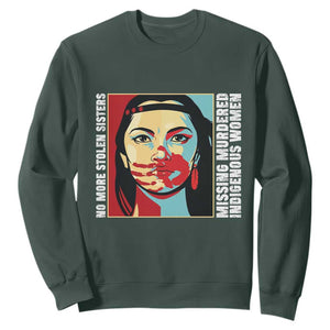 MMIW Awareness Support Sweatshirt Voices For Stolen Sisters Native American TS12 Dark Forest Green Print Your Wear