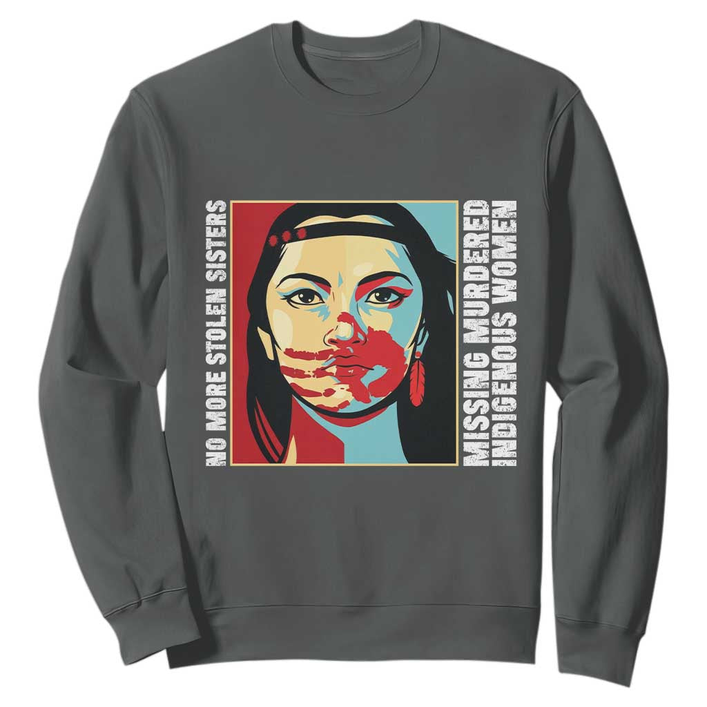 MMIW Awareness Support Sweatshirt Voices For Stolen Sisters Native American TS12 Dark Heather Print Your Wear