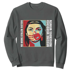 MMIW Awareness Support Sweatshirt Voices For Stolen Sisters Native American TS12 Dark Heather Print Your Wear