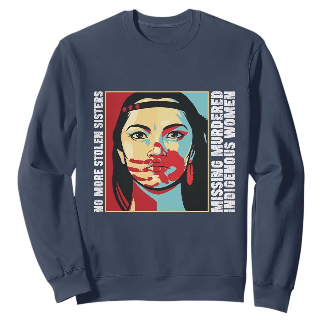 MMIW Awareness Support Sweatshirt Voices For Stolen Sisters Native American TS12 Navy Print Your Wear
