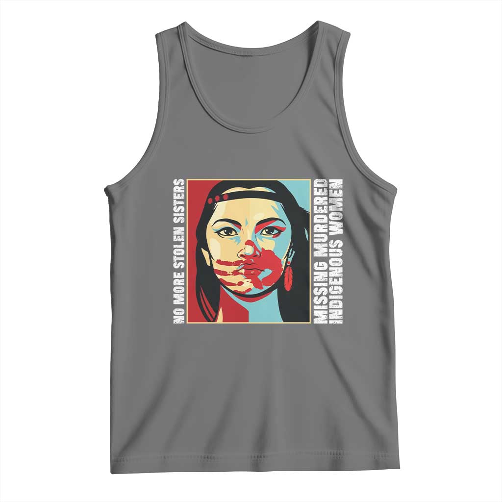 MMIW Awareness Support Tank Top Voices For Stolen Sisters Native American TS12 Black Heather Print Your Wear