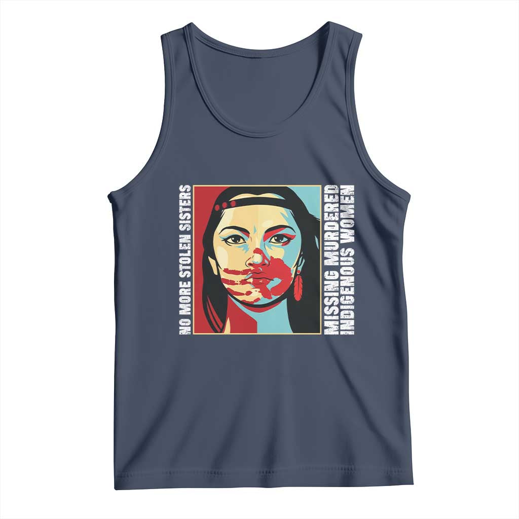 MMIW Awareness Support Tank Top Voices For Stolen Sisters Native American TS12 Navy Print Your Wear