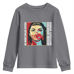 MMIW Awareness Support Youth Sweatshirt Voices For Stolen Sisters Native American TS12 Charcoal Print Your Wear
