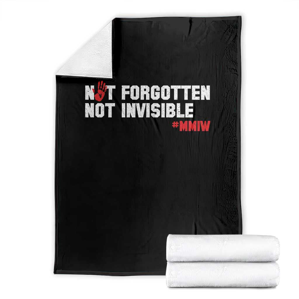 MMIW Awareness Throw Blanket Not Forgotten Not Invisible Indigenous Women TS12 Black Print Your Wear