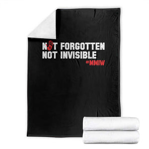 MMIW Awareness Throw Blanket Not Forgotten Not Invisible Indigenous Women TS12 Black Print Your Wear
