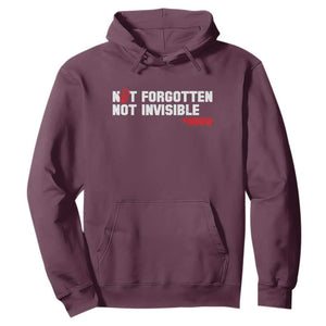 MMIW Awareness Hoodie Not Forgotten Not Invisible Indigenous Women TS12 Maroon Print Your Wear