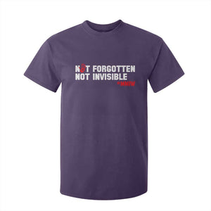 MMIW Awareness T Shirt For Kid Not Forgotten Not Invisible Indigenous Women TS12 Purple Print Your Wear