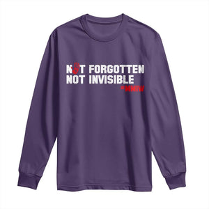 MMIW Awareness Long Sleeve Shirt Not Forgotten Not Invisible Indigenous Women TS12 Purple Print Your Wear