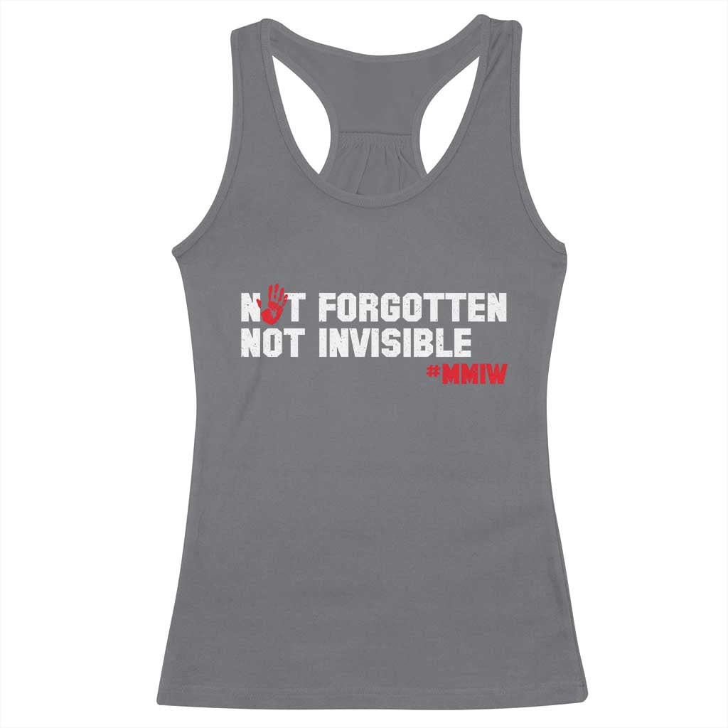 MMIW Awareness Racerback Tank Top Not Forgotten Not Invisible Indigenous Women TS12 Charcoal Print Your Wear