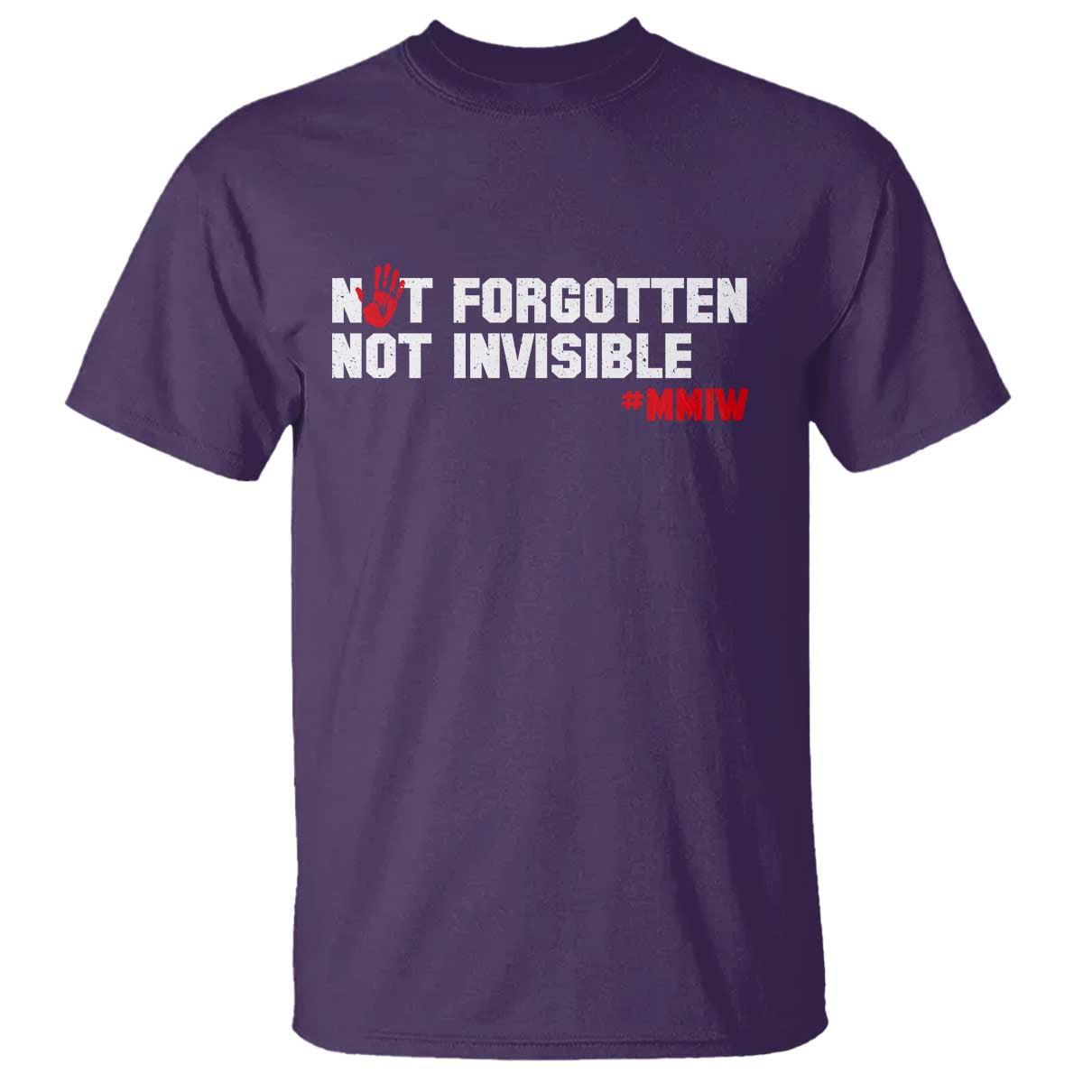 MMIW Awareness T Shirt Not Forgotten Not Invisible Indigenous Women TS12 Purple Print Your Wear