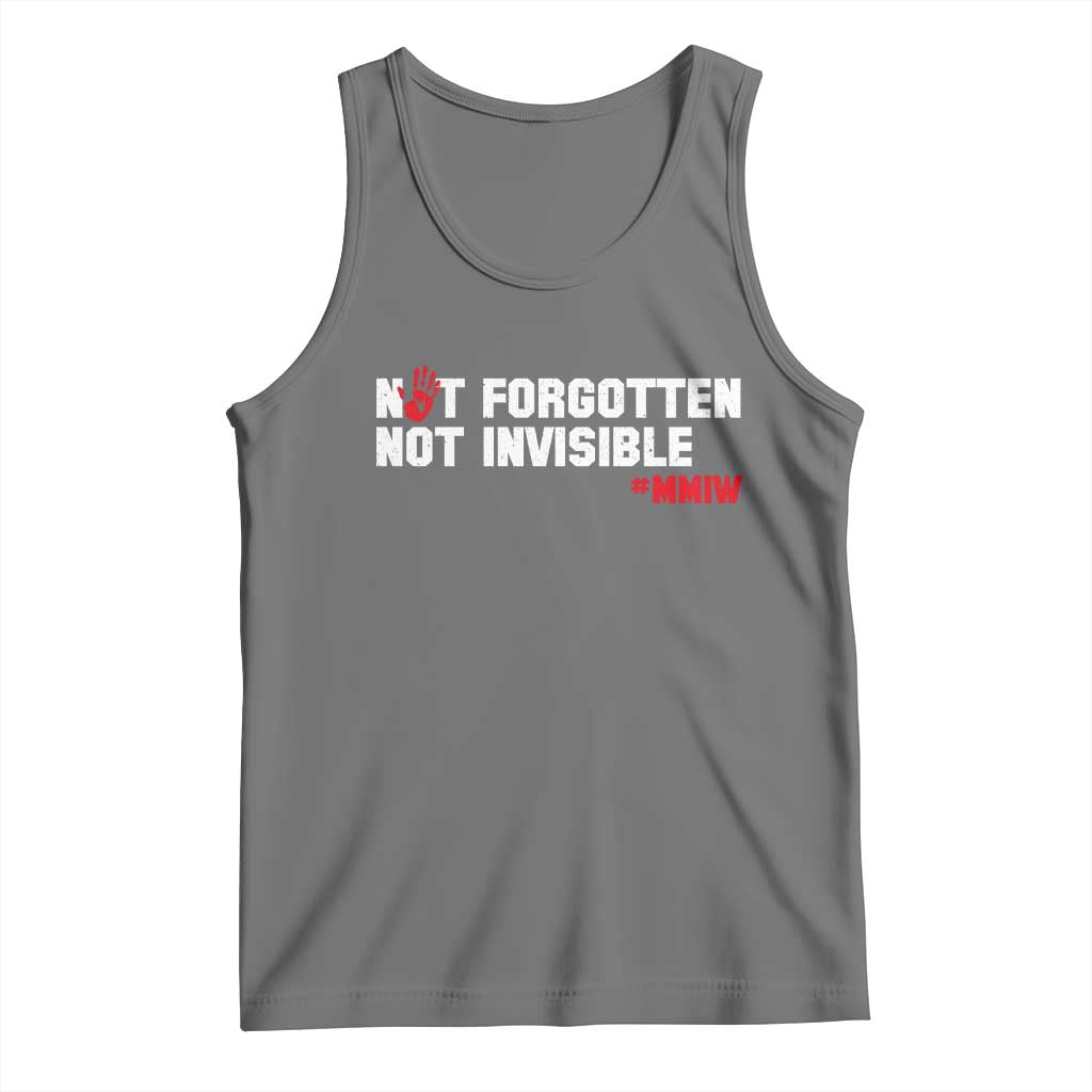 MMIW Awareness Tank Top Not Forgotten Not Invisible Indigenous Women TS12 Black Heather Print Your Wear