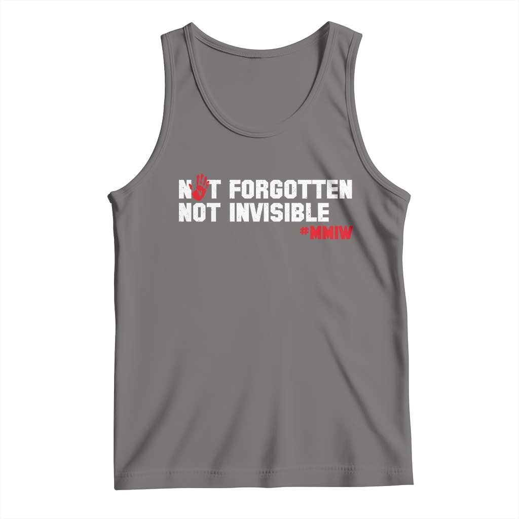 MMIW Awareness Tank Top Not Forgotten Not Invisible Indigenous Women TS12 Deep Heather Print Your Wear
