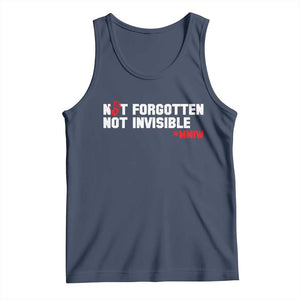 MMIW Awareness Tank Top Not Forgotten Not Invisible Indigenous Women TS12 Navy Print Your Wear