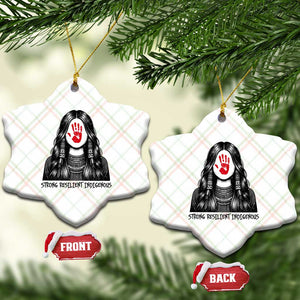 MMIW Strong Resilient Indigenous Ceramic Ornament Stand With Native Women Support TS12 Print Your Wear