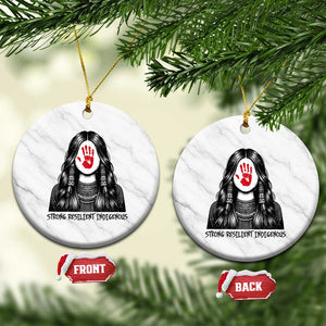 MMIW Strong Resilient Indigenous Ceramic Ornament Stand With Native Women Support TS12 1pc White Marble Print Your Wear