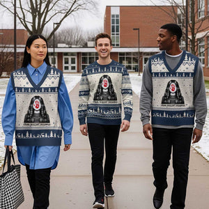MMIW Strong Resilient Indigenous V-Neck Knit Sweater Vest Stand With Native Women Support TS12 Beige Navy Print Your Wear