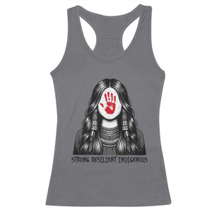 MMIW Strong Resilient Indigenous Racerback Tank Top Stand With Native Women Support TS12 Charcoal Print Your Wear