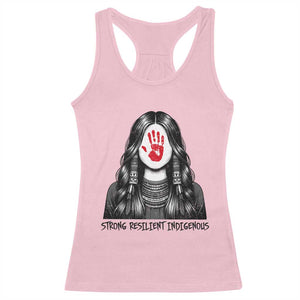 MMIW Strong Resilient Indigenous Racerback Tank Top Stand With Native Women Support TS12 Light Pink Print Your Wear