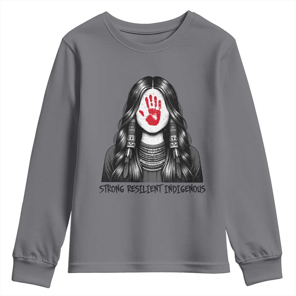 MMIW Strong Resilient Indigenous Youth Sweatshirt Stand With Native Women Support TS12 Charcoal Print Your Wear