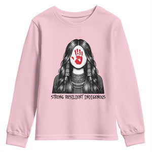 MMIW Strong Resilient Indigenous Youth Sweatshirt Stand With Native Women Support TS12 Light Pink Print Your Wear