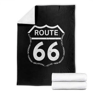 Vintage Route Highway 66 Road Trip Throw Blanket Mother Road All States TS12 Black Print Your Wear
