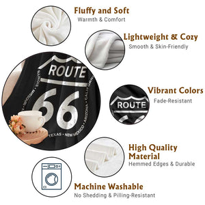 Vintage Route Highway 66 Road Trip Throw Blanket Mother Road All States TS12 Print Your Wear