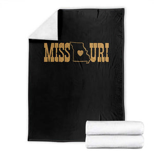 Vintage Missouri State Map Throw Blanket Midwest Pride Gift TS12 Black Print Your Wear