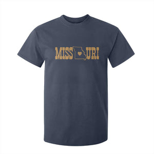 Vintage Missouri State Map T Shirt For Kid Midwest Pride Gift TS12 Navy Print Your Wear