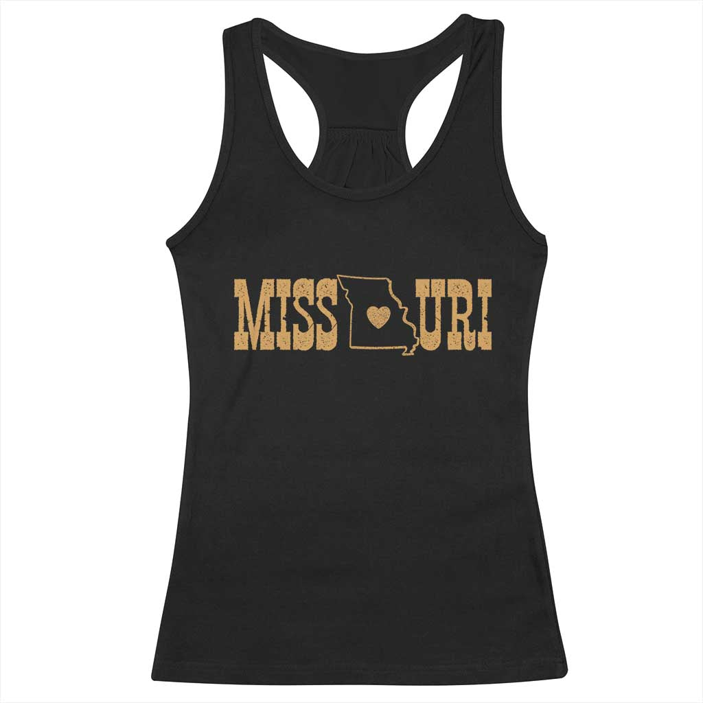 Vintage Missouri State Map Racerback Tank Top Midwest Pride Gift TS12 Black Print Your Wear