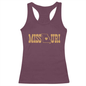 Vintage Missouri State Map Racerback Tank Top Midwest Pride Gift TS12 Maroon Print Your Wear