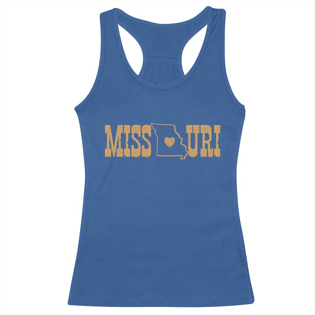 Vintage Missouri State Map Racerback Tank Top Midwest Pride Gift TS12 Royal Blue Print Your Wear