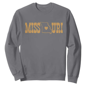 Vintage Missouri State Map Sweatshirt Midwest Pride Gift TS12 Charcoal Print Your Wear