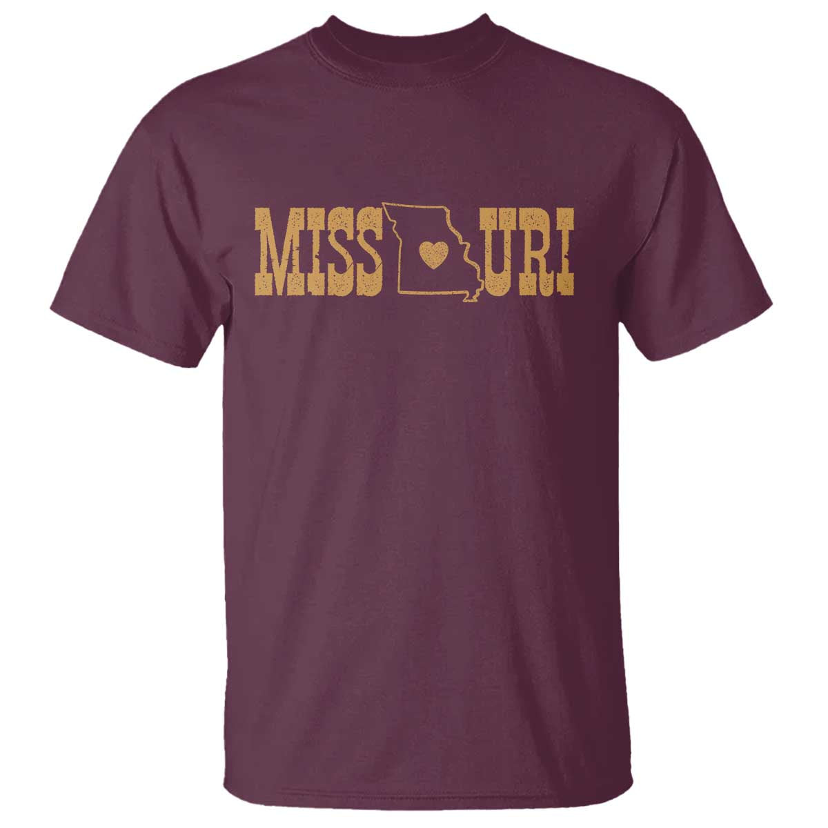 Vintage Missouri State Map T Shirt Midwest Pride Gift TS12 Maroon Print Your Wear