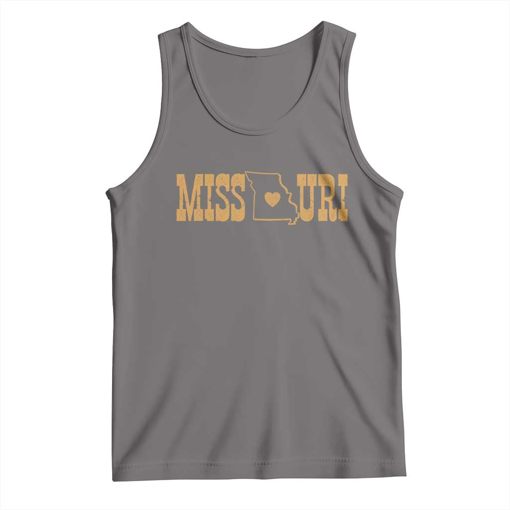 Vintage Missouri State Map Tank Top Midwest Pride Gift TS12 Deep Heather Print Your Wear
