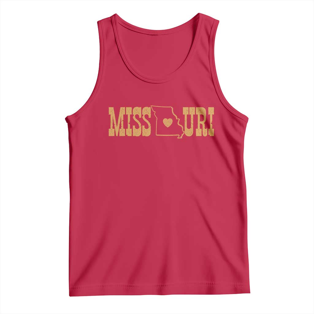 Vintage Missouri State Map Tank Top Midwest Pride Gift TS12 Red Print Your Wear