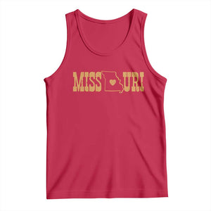 Vintage Missouri State Map Tank Top Midwest Pride Gift TS12 Red Print Your Wear