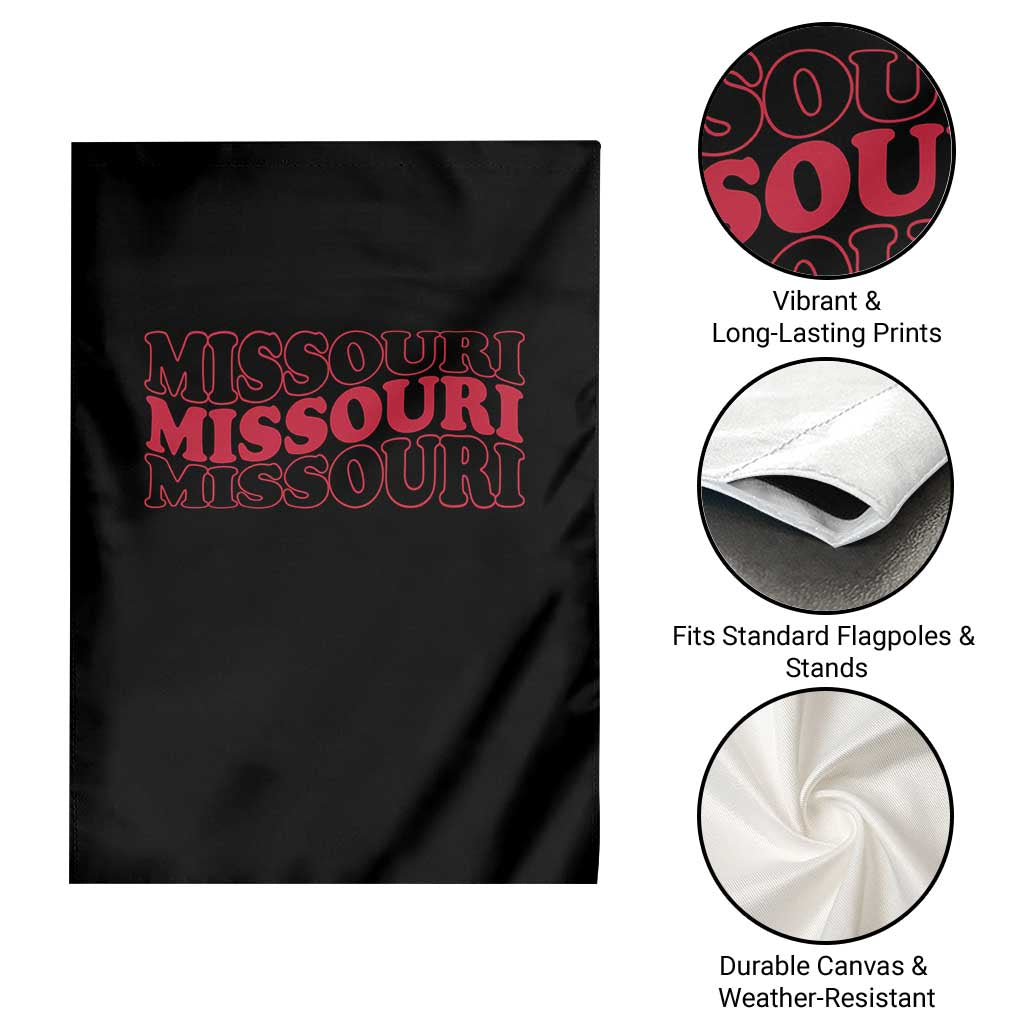 Retro Missouri State Pride Garden Flag Groovy Wavy Typography TS12 Print Your Wear