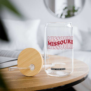 Retro Missouri State Pride Glass Can Groovy Wavy Typography TS12 Print Your Wear