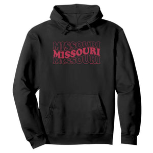 Retro Missouri State Pride Hoodie Groovy Wavy Typography TS12 Black Print Your Wear