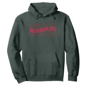 Retro Missouri State Pride Hoodie Groovy Wavy Typography TS12 Dark Forest Green Print Your Wear