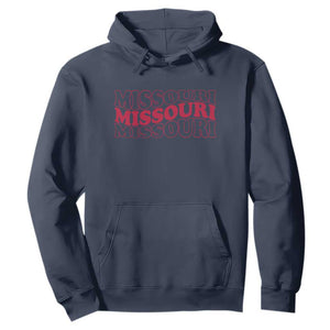 Retro Missouri State Pride Hoodie Groovy Wavy Typography TS12 Navy Print Your Wear