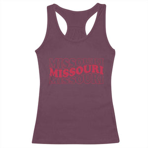 Retro Missouri State Pride Racerback Tank Top Groovy Wavy Typography TS12 Maroon Print Your Wear