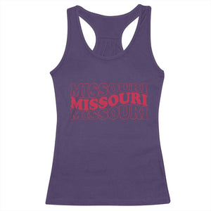 Retro Missouri State Pride Racerback Tank Top Groovy Wavy Typography TS12 Purple Print Your Wear