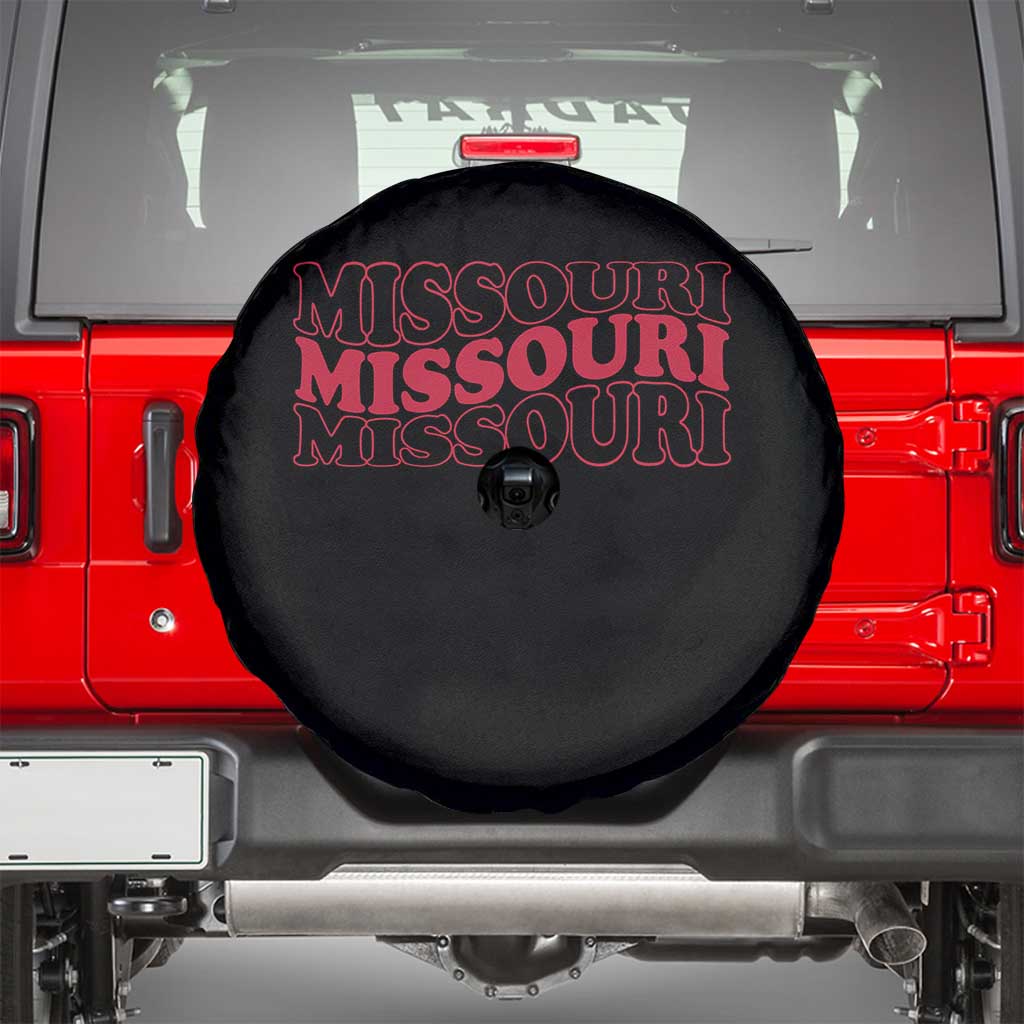 Retro Missouri State Pride Spare Tire Cover Groovy Wavy Typography TS12 Black Print Your Wear