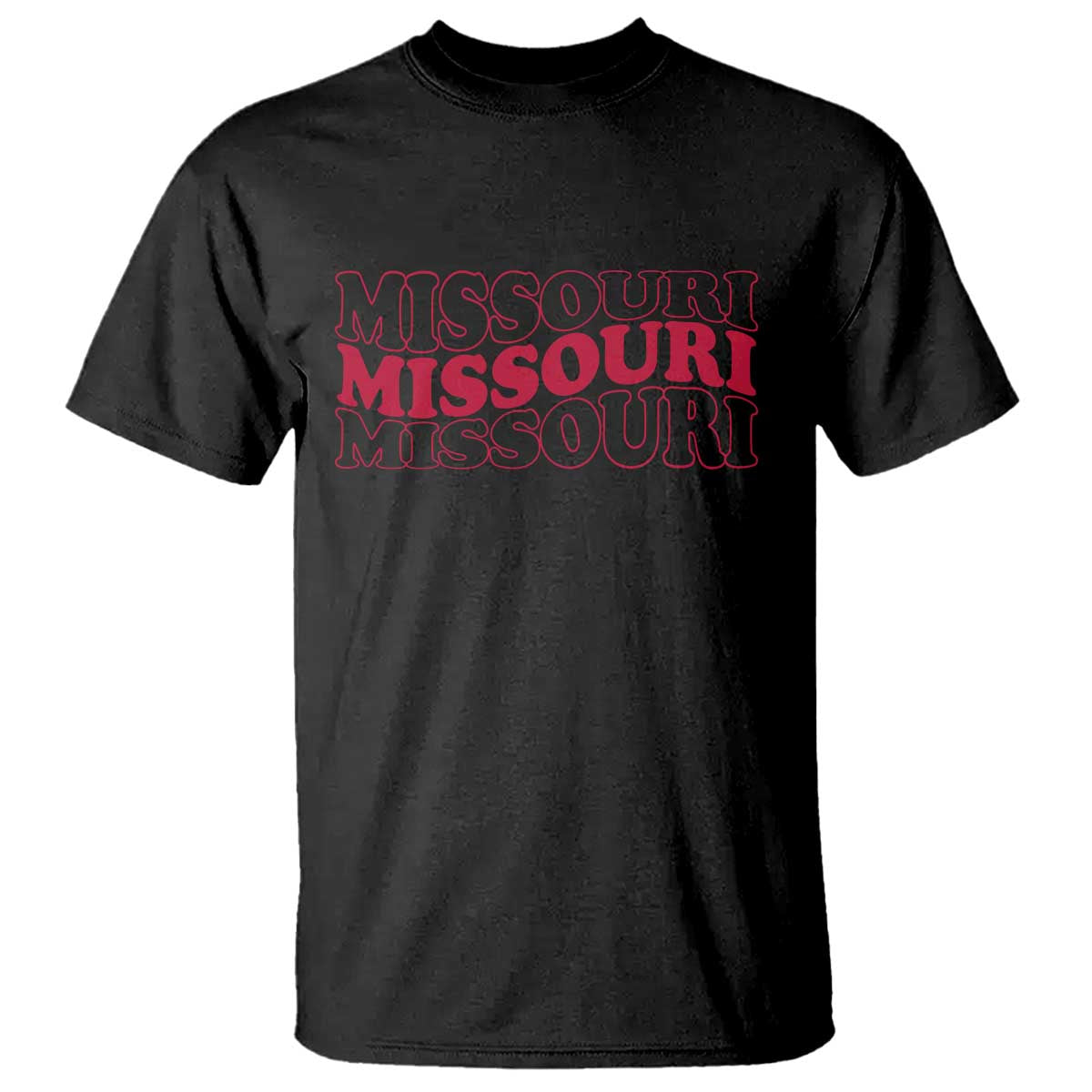 Retro Missouri State Pride T Shirt Groovy Wavy Typography TS12 Black Print Your Wear