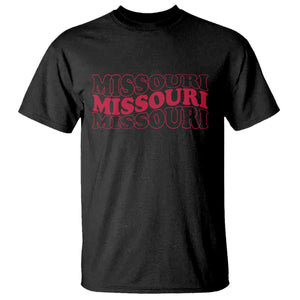 Retro Missouri State Pride T Shirt Groovy Wavy Typography TS12 Black Print Your Wear