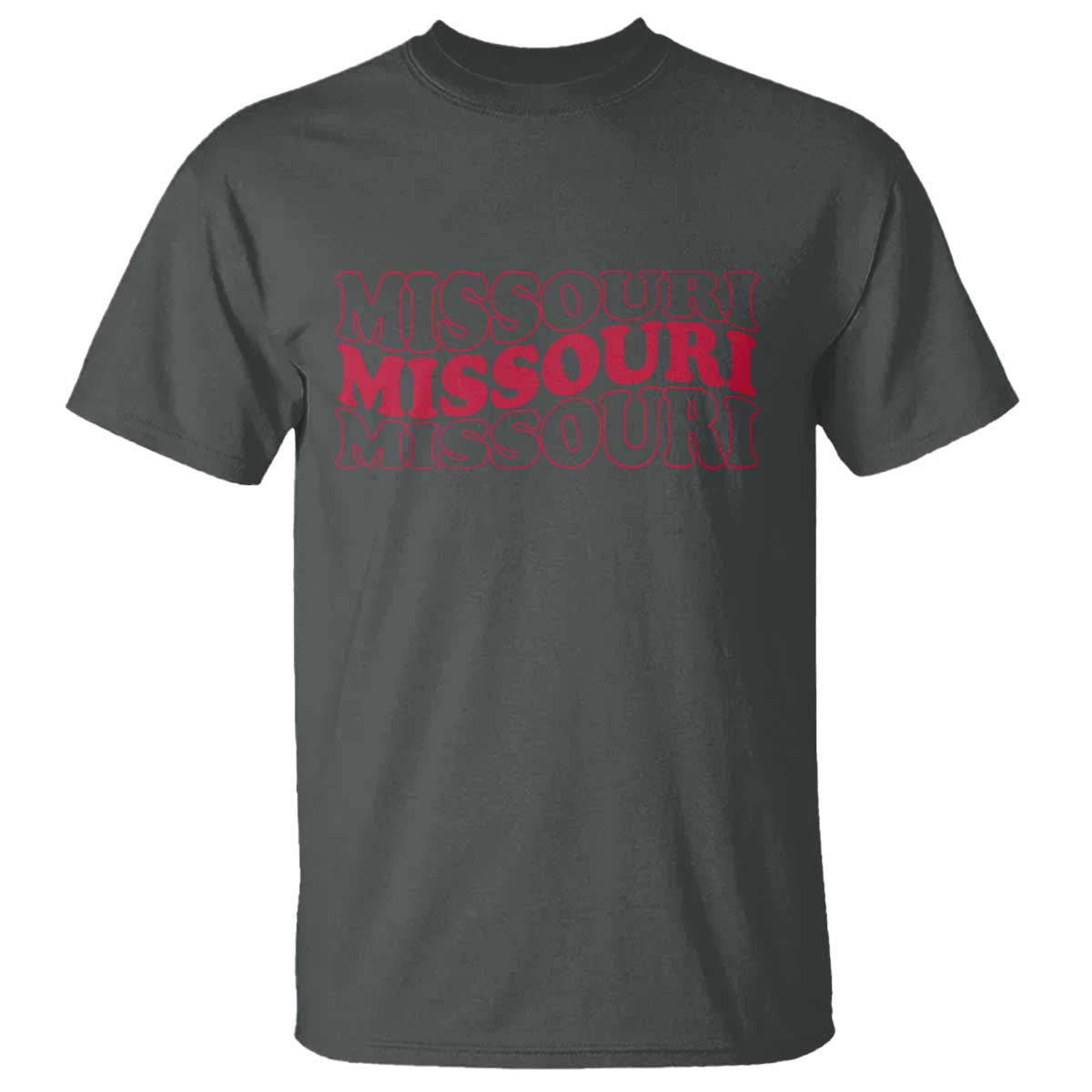 Retro Missouri State Pride T Shirt Groovy Wavy Typography TS12 Dark Heather Print Your Wear